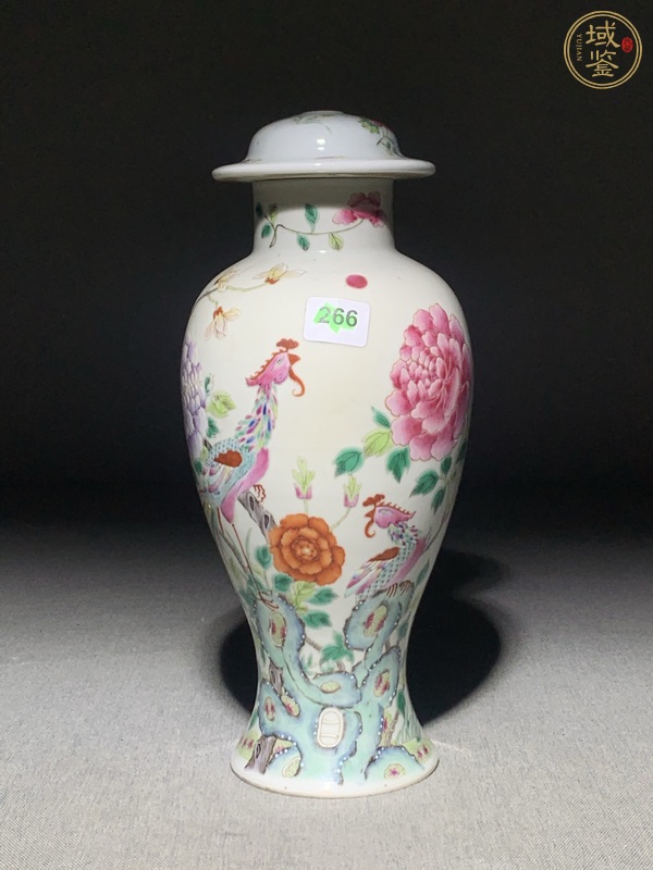 古玩民國粉彩蓋瓶真品鑒賞圖