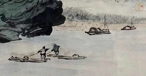 古玩字畫黎雄才款山水真品鑒賞圖