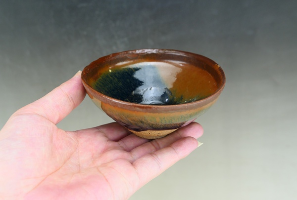 古玩陶瓷精品:宋建窯柿紅釉兔毫盞（宋時(shí)名品）拍賣(mài)，當(dāng)前價(jià)格1600元
