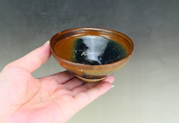 古玩陶瓷精品:宋建窯柿紅釉兔毫盞（宋時(shí)名品）拍賣(mài)，當(dāng)前價(jià)格1600元
