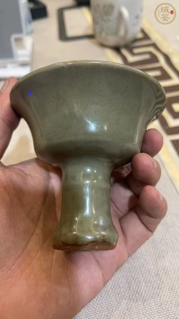 古玩陶瓷龍泉青瓷高足杯真品鑒賞圖