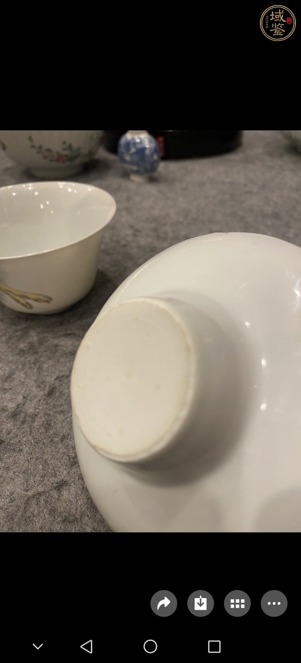 古玩陶瓷錦雞牡丹紋粉彩三才蓋碗真品鑒賞圖
