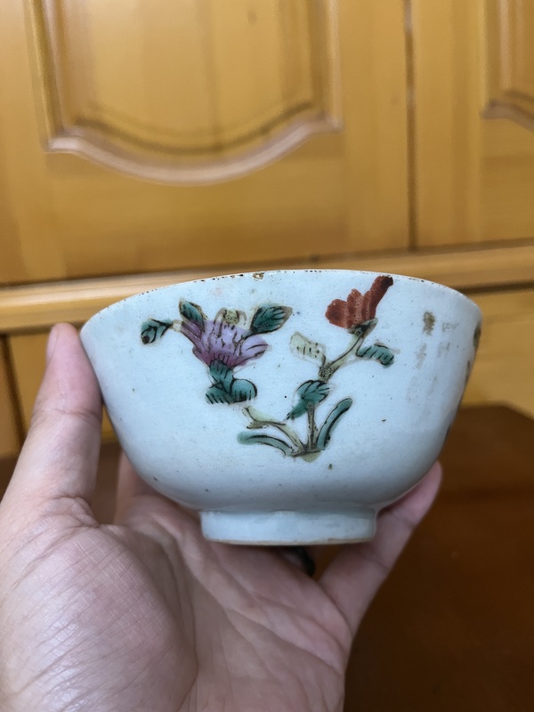 古玩陶瓷四季花卉紋粉彩碗拍賣，當前價格188元
