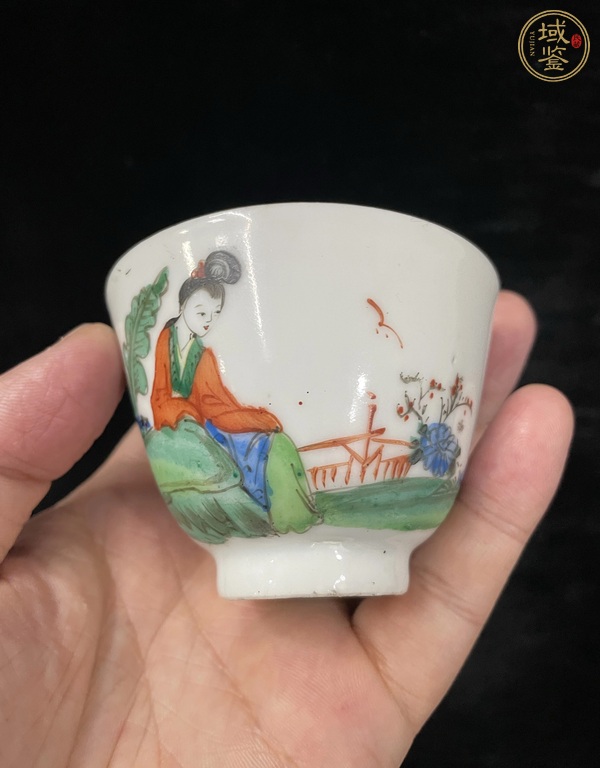 古玩陶瓷粉彩人物杯一對(duì)真品鑒賞圖