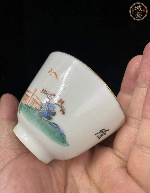 古玩陶瓷粉彩人物杯一對(duì)真品鑒賞圖