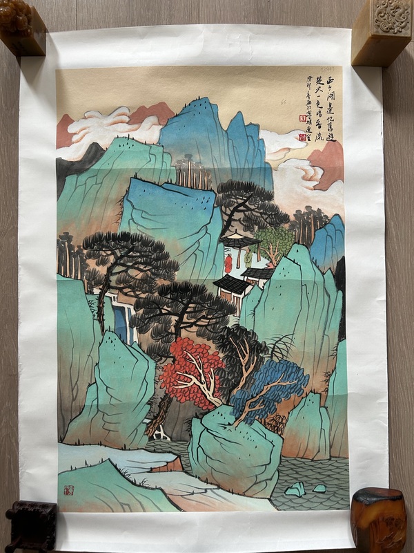 古玩轉賣王連笙《西子湖畔憶舊游》拍賣，當前價格1599元