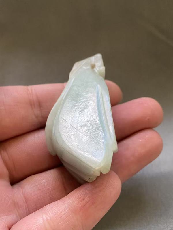 古玩玉器清代翡翠雕“瓜果墜”拍賣，當前價格7800元