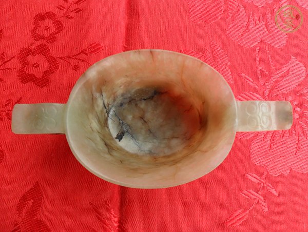 古玩玉器玉耳杯真品鑒賞圖