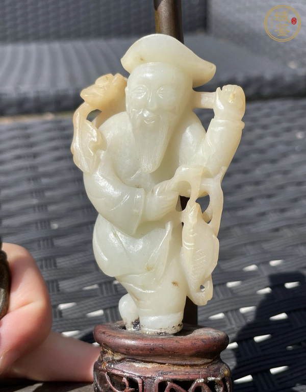 古玩玉器和田玉雕“漁翁得利”把件真品鑒賞圖