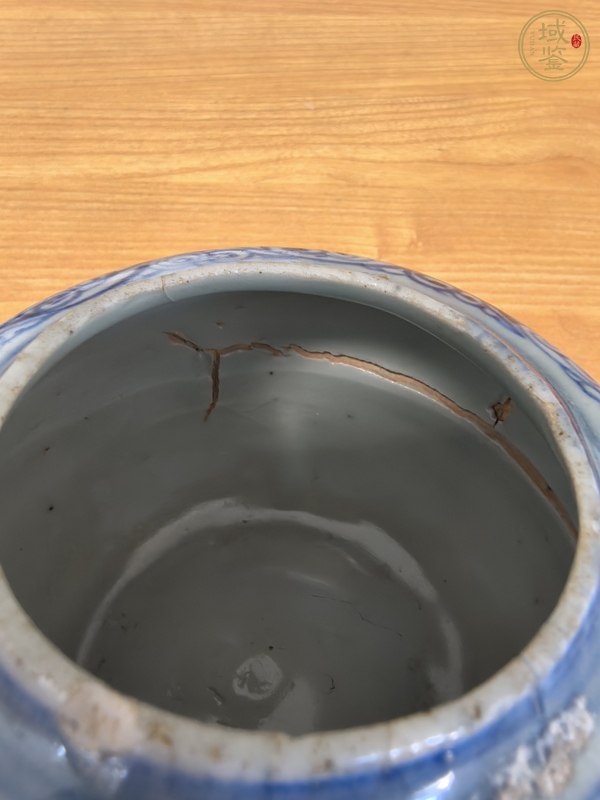 古玩陶瓷青花荷塘花卉紋罐真品鑒賞圖