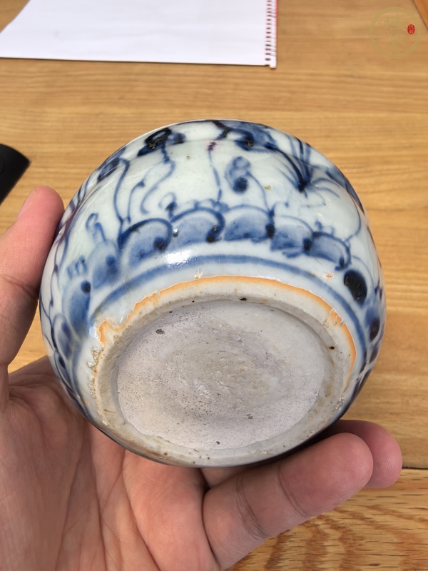 古玩陶瓷青花荷塘花卉紋罐真品鑒賞圖