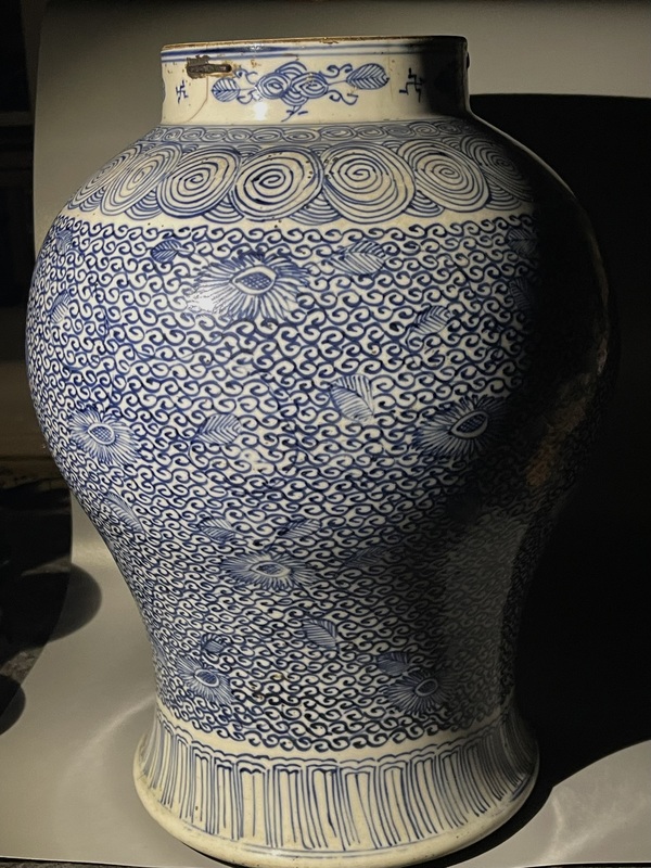 古玩轉(zhuǎn)賣青花淡描花卉紋將軍罐拍賣，當(dāng)前價格36800元