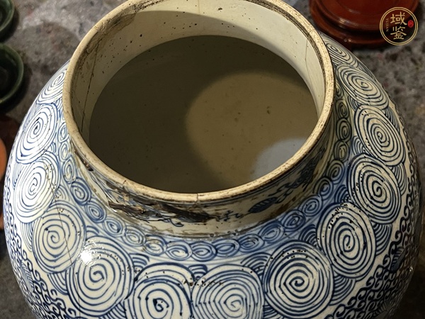 古玩陶瓷青花淡描花卉紋將軍罐真品鑒賞圖