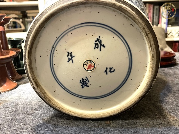 古玩陶瓷青花淡描花卉紋將軍罐真品鑒賞圖