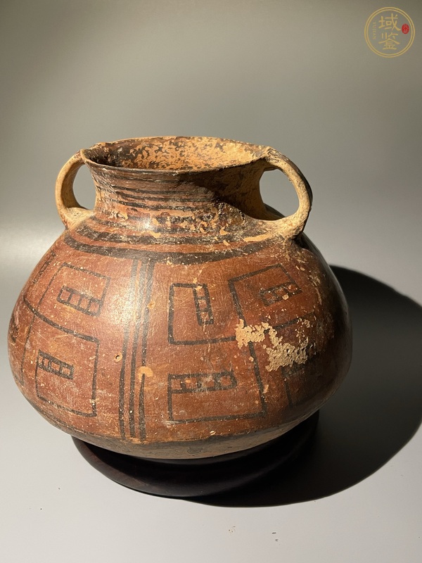 古玩陶瓷馬家窯文化馬廠類型彩陶雙耳罐真品鑒賞圖