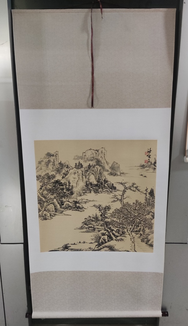 古玩轉(zhuǎn)賣手工精裱名家李逸野山水拍賣,當(dāng)前價(jià)格1288元