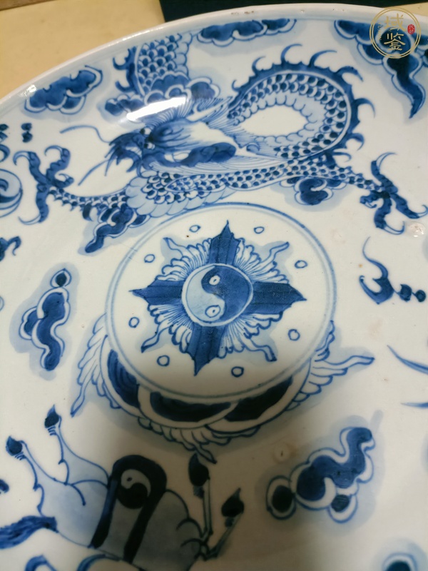 古玩陶瓷龍馬精神青花盤真品鑒賞圖