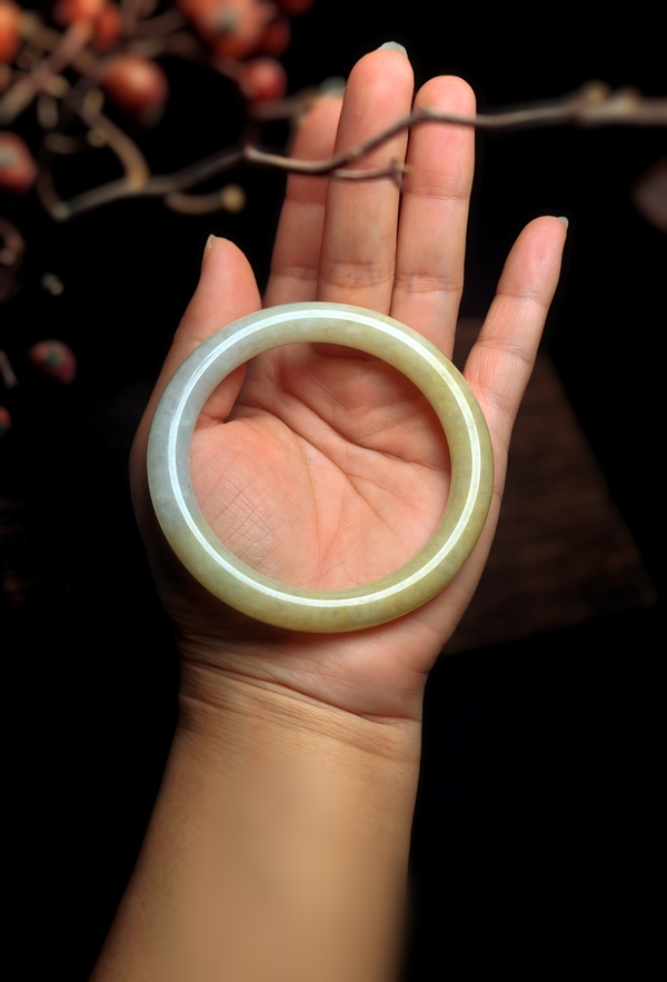 古玩玉器晚清天然翡翠手鐲 鐲子拍賣，當前價格4200元
