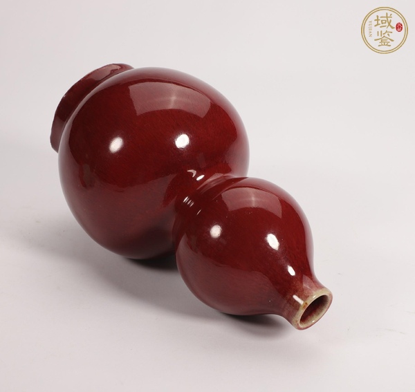 古玩陶瓷紅釉葫蘆瓶真品鑒賞圖