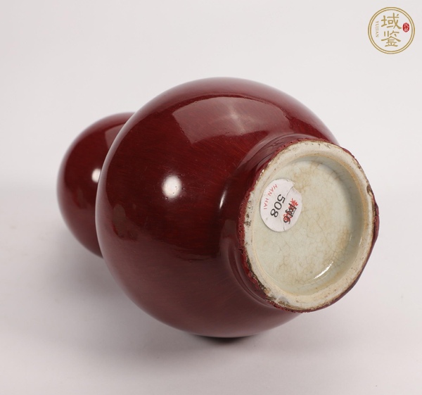 古玩陶瓷紅釉葫蘆瓶真品鑒賞圖