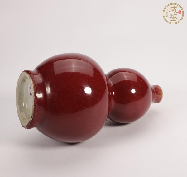 古玩陶瓷紅釉葫蘆瓶真品鑒賞圖