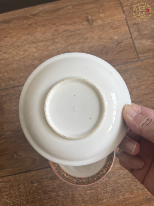 古玩陶瓷廣彩人物故事紋蓋碗真品鑒賞圖