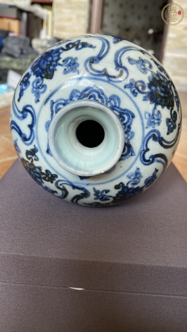 古玩陶瓷明中·青花纏枝花卉紋梅瓶 真品鑒賞圖