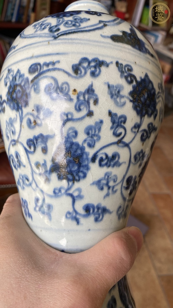 古玩陶瓷明中·青花纏枝花卉紋梅瓶 真品鑒賞圖