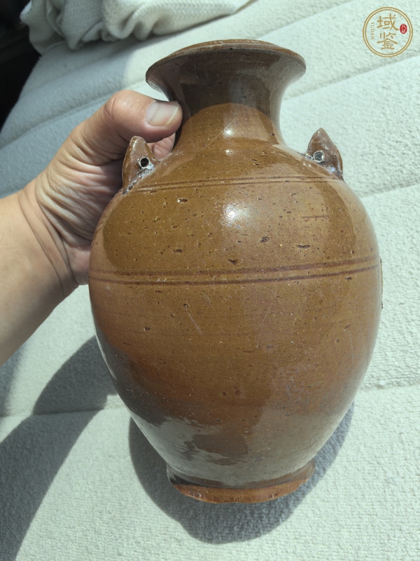 古玩陶瓷南北朝黃釉瓶真品鑒賞圖