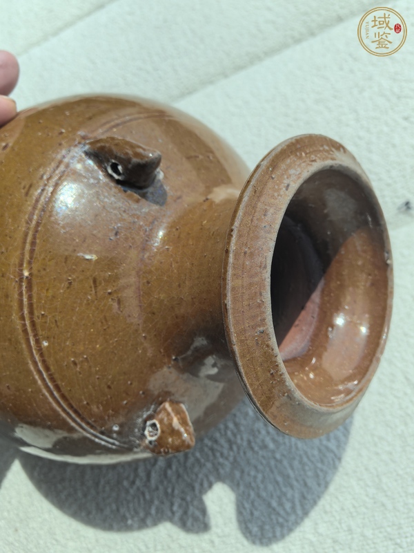古玩陶瓷南北朝黃釉瓶真品鑒賞圖