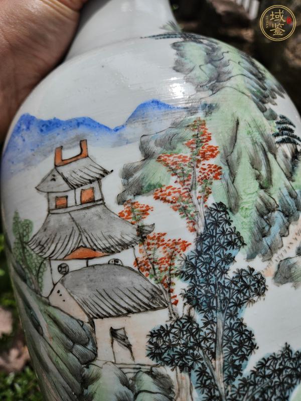 古玩陶瓷山水紋瓶真品鑒賞圖