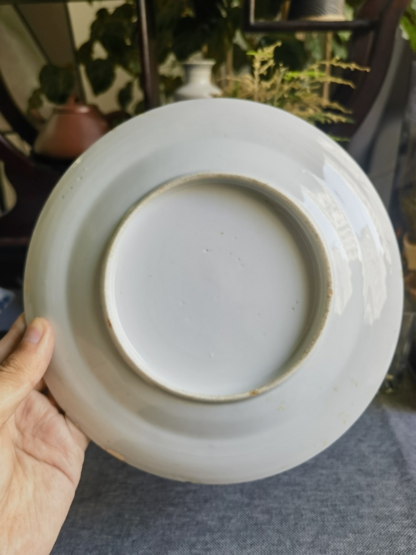 古玩陶瓷清中期青花山水人物紋折腰盤拍賣，當前價格0元