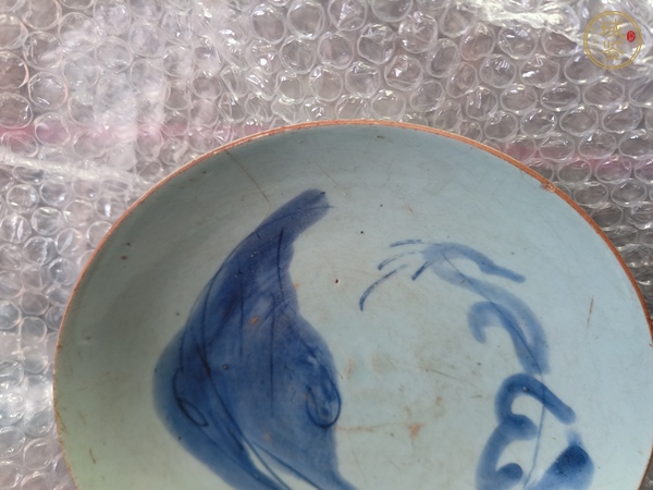 古玩陶瓷蕉葉紋青花盤真品鑒賞圖