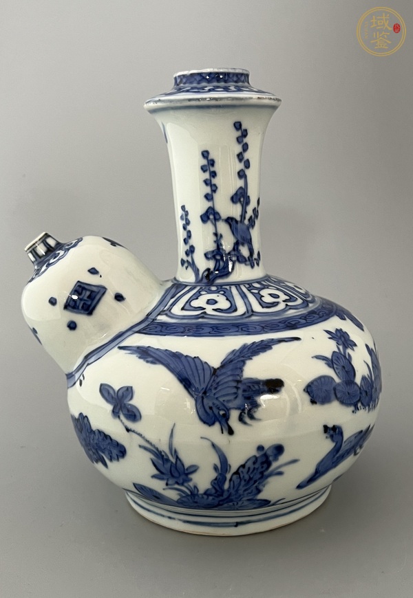 古玩陶瓷明晚期 青花花鳥(niǎo)紋軍持真品鑒賞圖