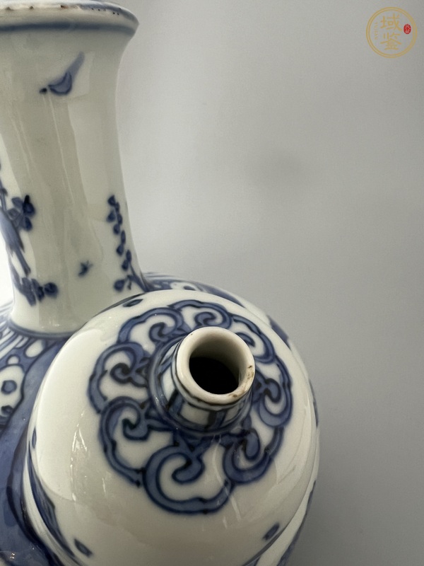 古玩陶瓷明晚期 青花花鳥(niǎo)紋軍持真品鑒賞圖