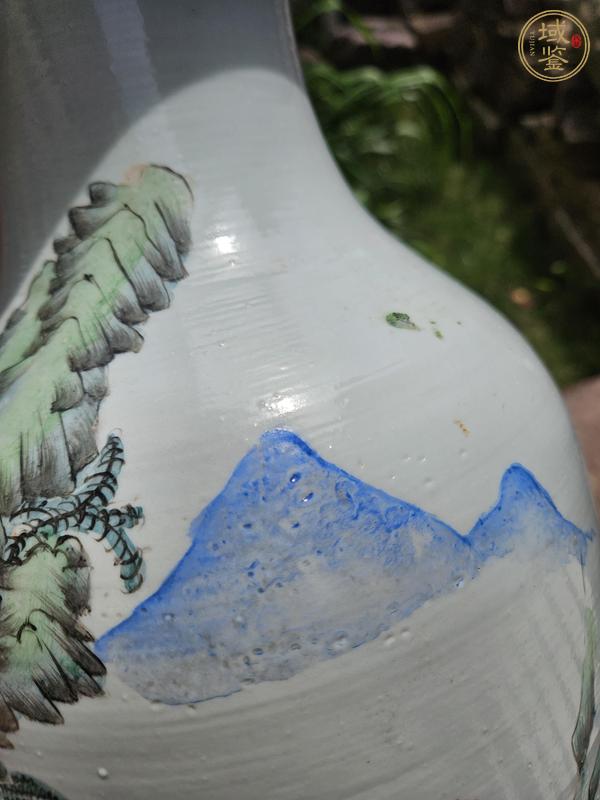 古玩陶瓷山水紋瓶真品鑒賞圖