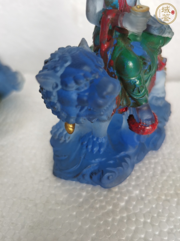 古玩雜項(xiàng)琉璃普賢、文殊菩薩模鑄佛像真品鑒賞圖