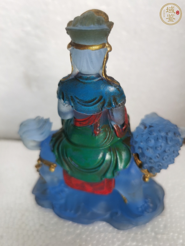 古玩雜項(xiàng)琉璃普賢、文殊菩薩模鑄佛像真品鑒賞圖