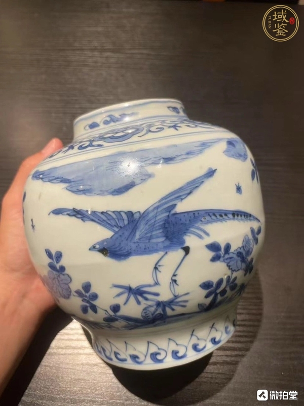 古玩花鳥(niǎo)紋青花罐真品鑒賞圖