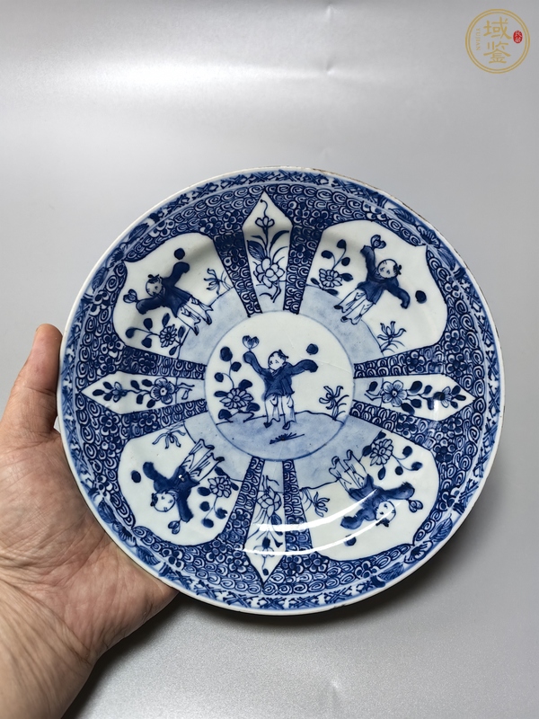 古玩嬰戲紋青花盤真品鑒賞圖