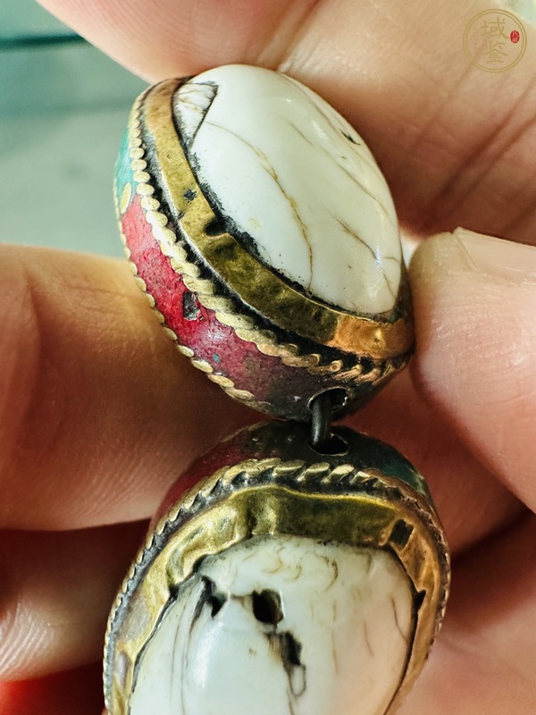 古玩玉器硨磲鑲嵌手串真品鑒賞圖