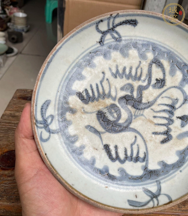 古玩草龍紋青花盤真品鑒賞圖