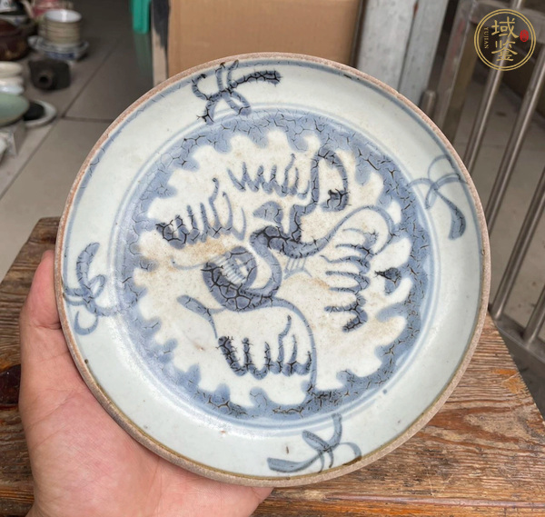 古玩陶瓷草龍紋青花盤(pán)真品鑒賞圖