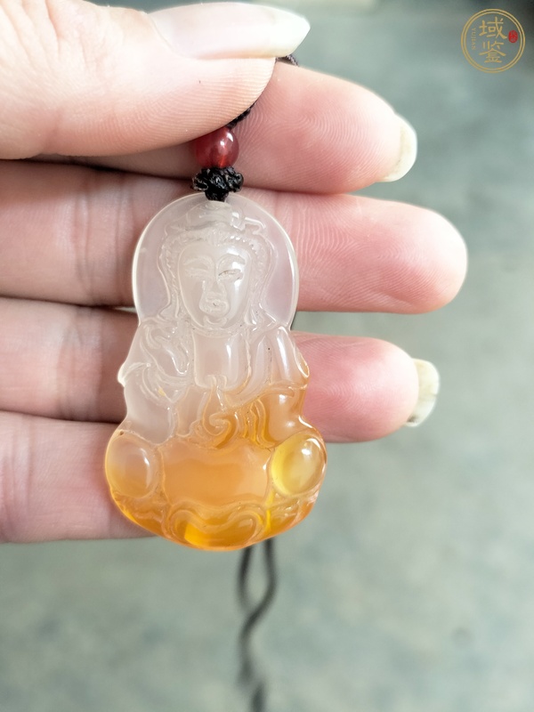 古玩玉器玉髓雕“觀音”掛件真品鑒賞圖