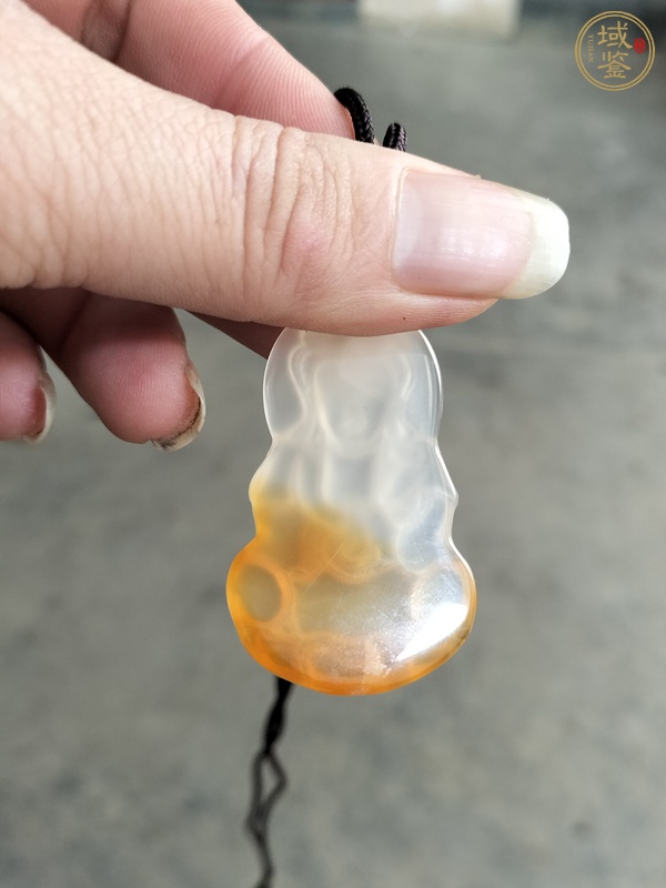 古玩玉器玉髓雕“觀音”掛件真品鑒賞圖