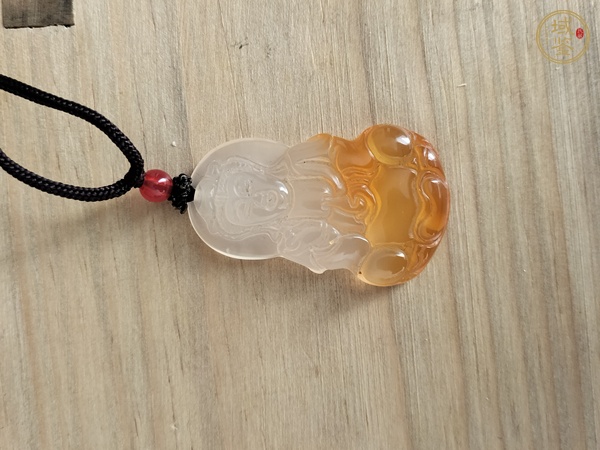 古玩玉器玉髓雕“觀音”掛件真品鑒賞圖