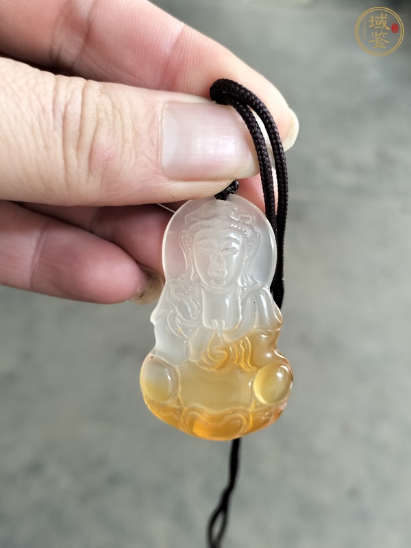 古玩玉器玉髓雕“觀音”掛件真品鑒賞圖