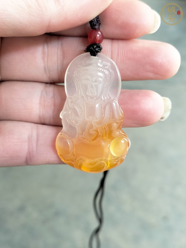 古玩玉器玉髓雕“觀音”掛件真品鑒賞圖