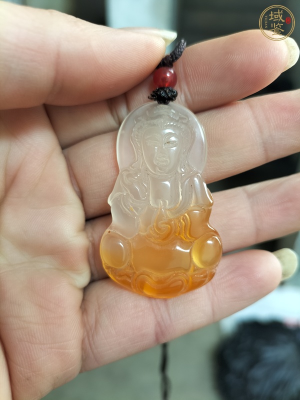 古玩玉器玉髓雕“觀音”掛件真品鑒賞圖
