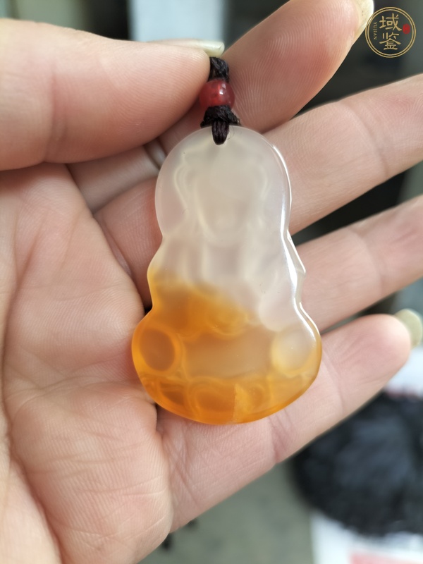 古玩玉器玉髓雕“觀音”掛件真品鑒賞圖